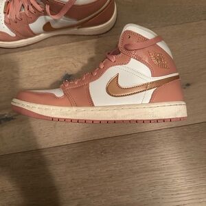 Nike Women's High-Top Sneakers - Coral and White